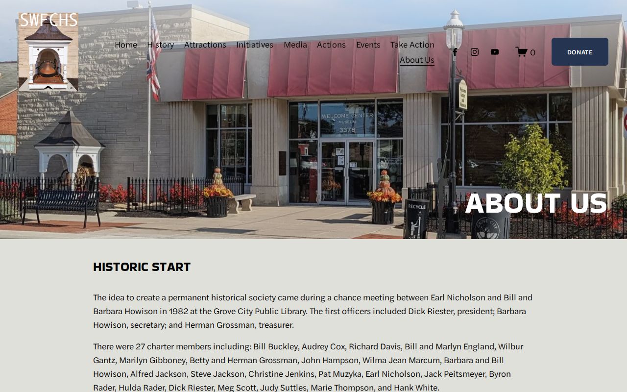 Grove City city directory local-history route at Southwest Franklin County Historical Society