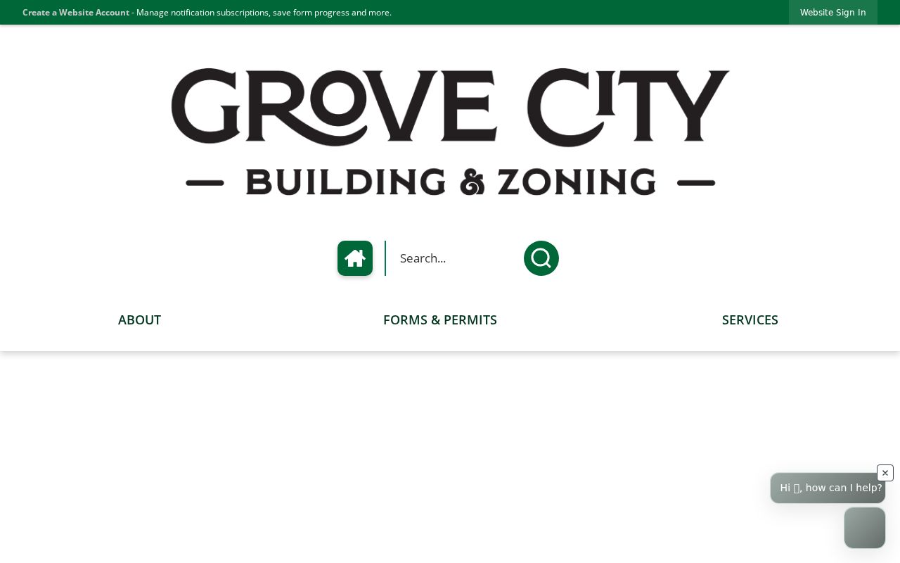 Grove City residents directory Building and Zoning forms and permit records